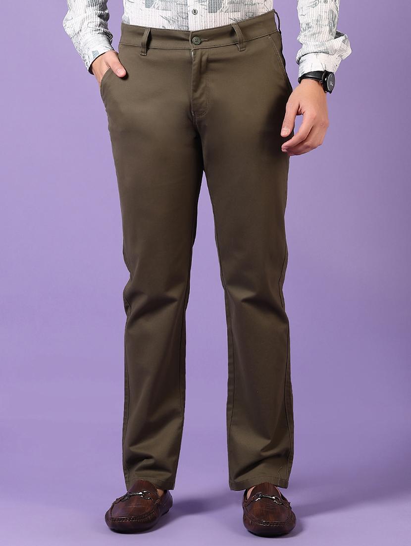 men solid mid rise chinos trouser - 21685793 - Zoom Image - 0
