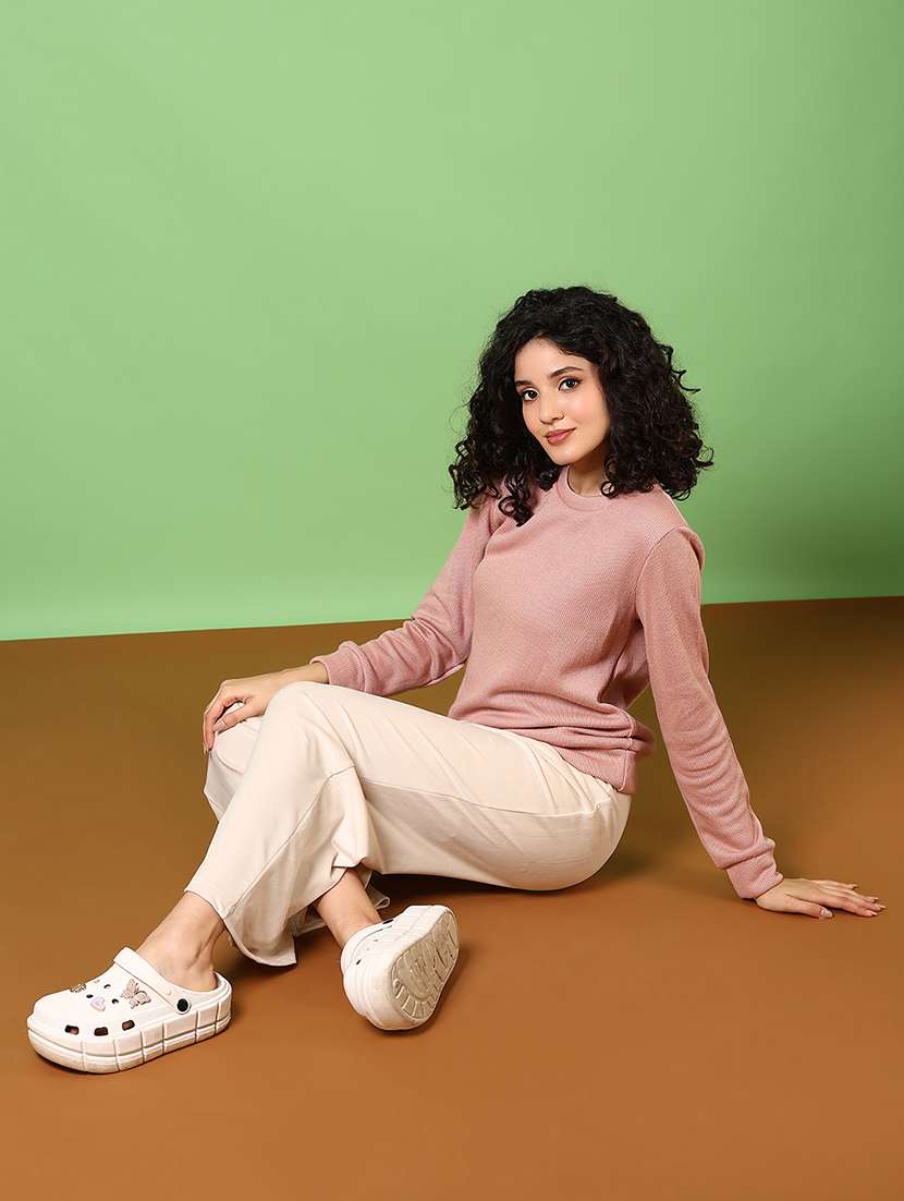 women solid mid rise wide leg trouser - 21685796 -  Standard Image - 4