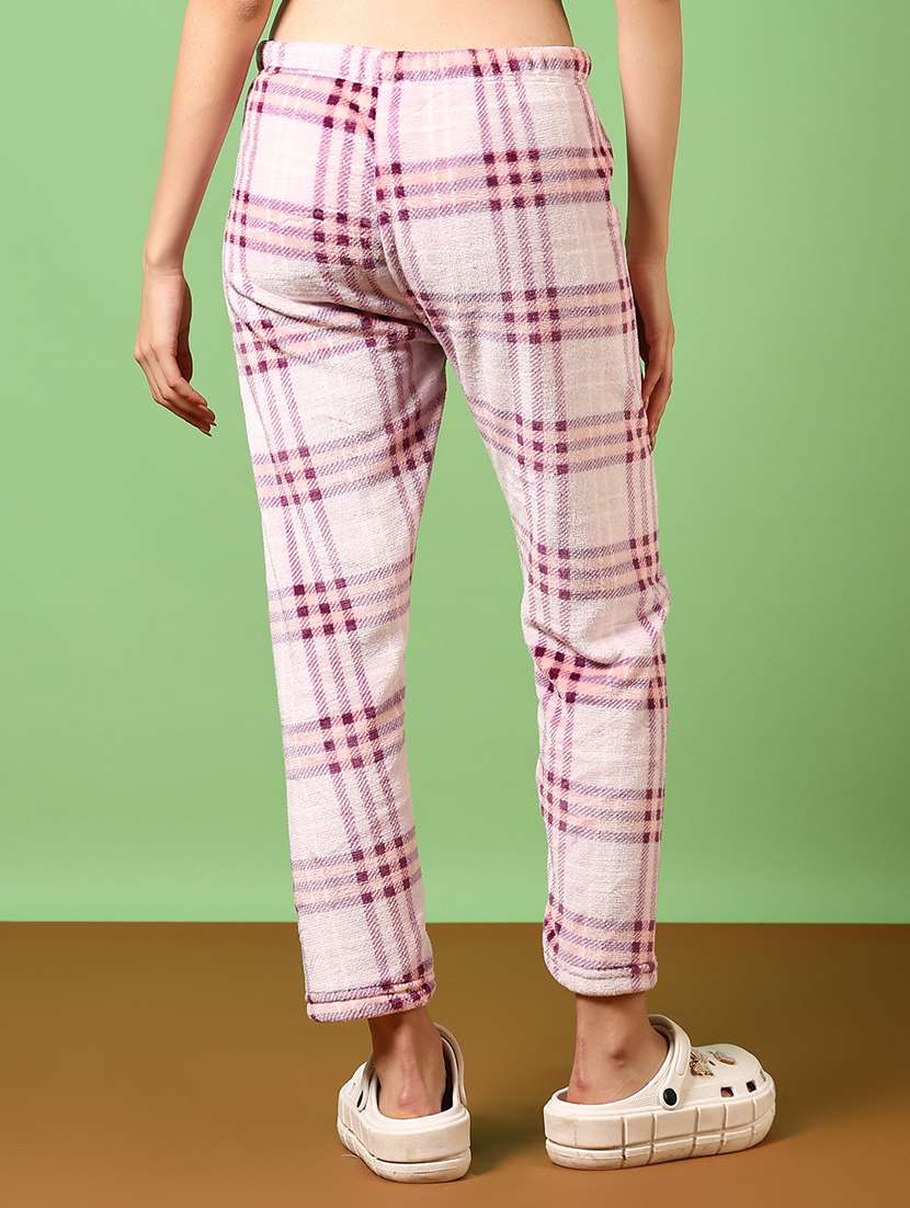 women checkered mid rise pyjama - 21685797 -  Standard Image - 1