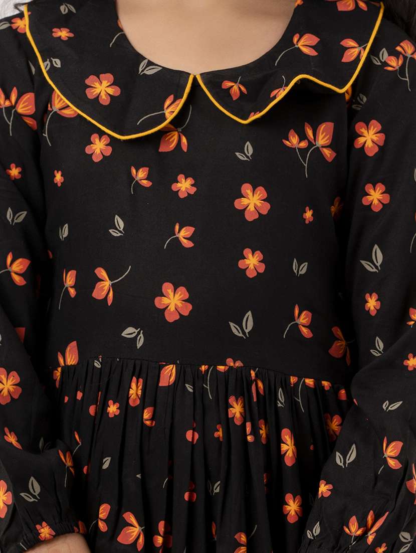 girls floral printed fit & flare dress - 21685949 -  Standard Image - 4