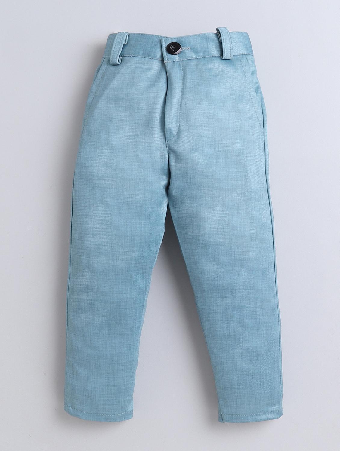 turquoise cotton blend full length sets twin & dungree - 21685986 - Standard Image - 4