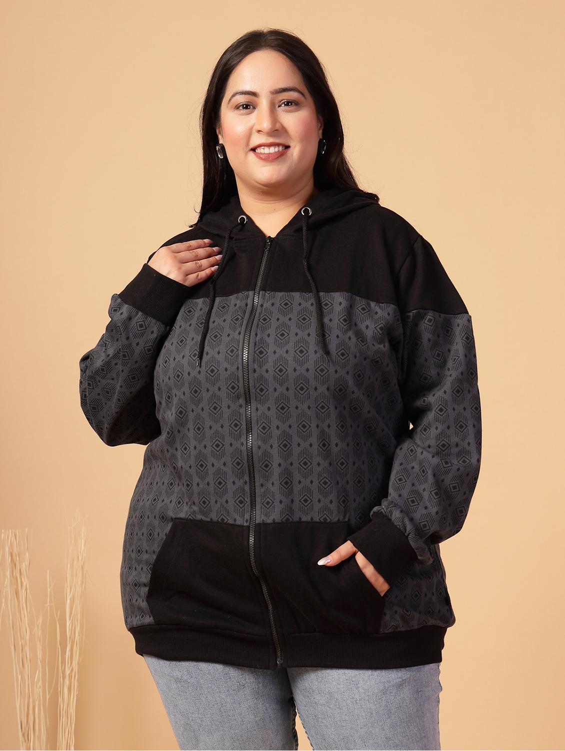 women plus size color blocked sweatshirt - 21686017 - Standard Image - 1