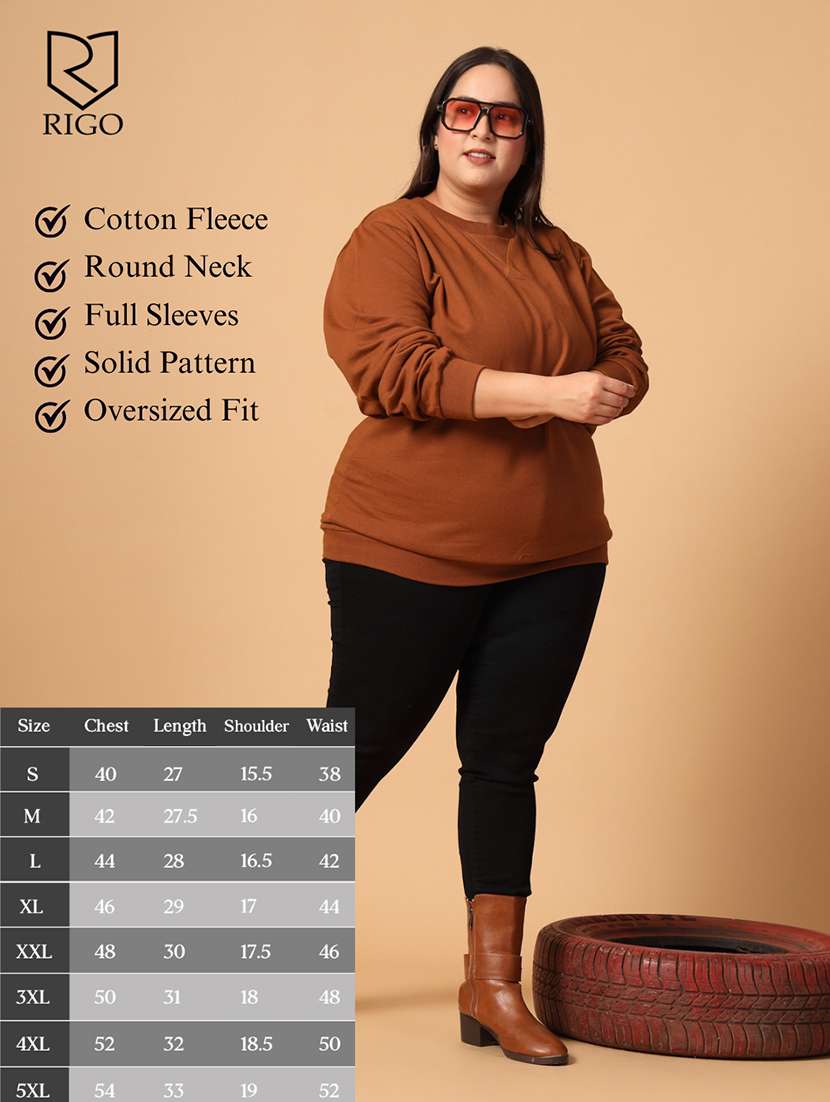 women plus size solid long sleeves sweatshirt - 21686019 -  Standard Image - 4