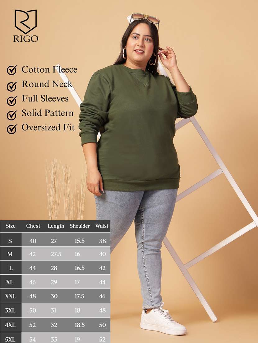 women plus size solid long sleeves sweatshirt - 21686020 -  Standard Image - 4