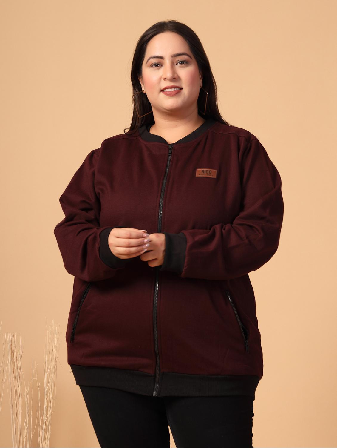 women plus size solid long sleeves jacket - 21686026 -  Standard Image - 1