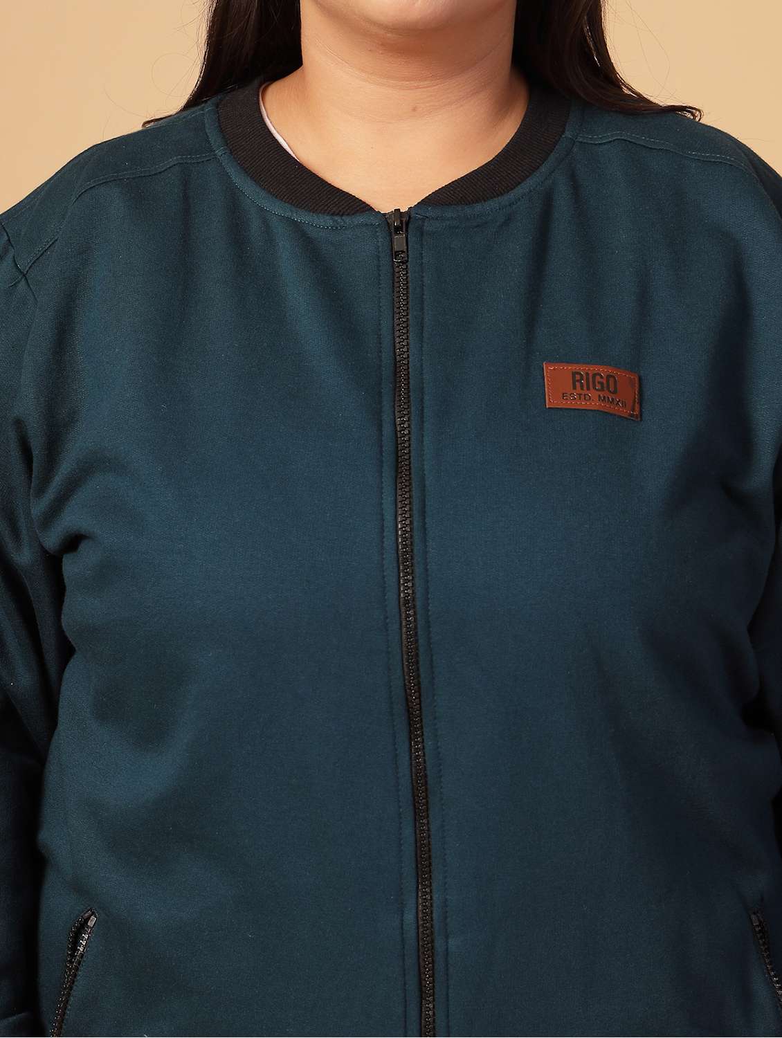 women plus size solid long sleeves jacket - 21686027 -  Standard Image - 4