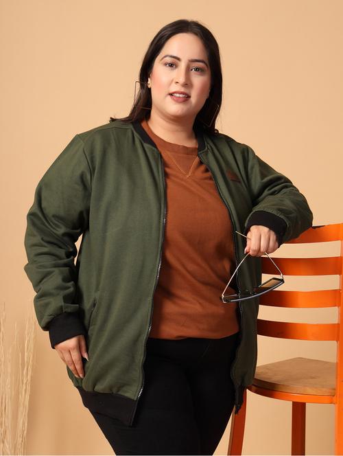 women plus size solid long sleeves jacket - 21686028 -  Standard Image - 0