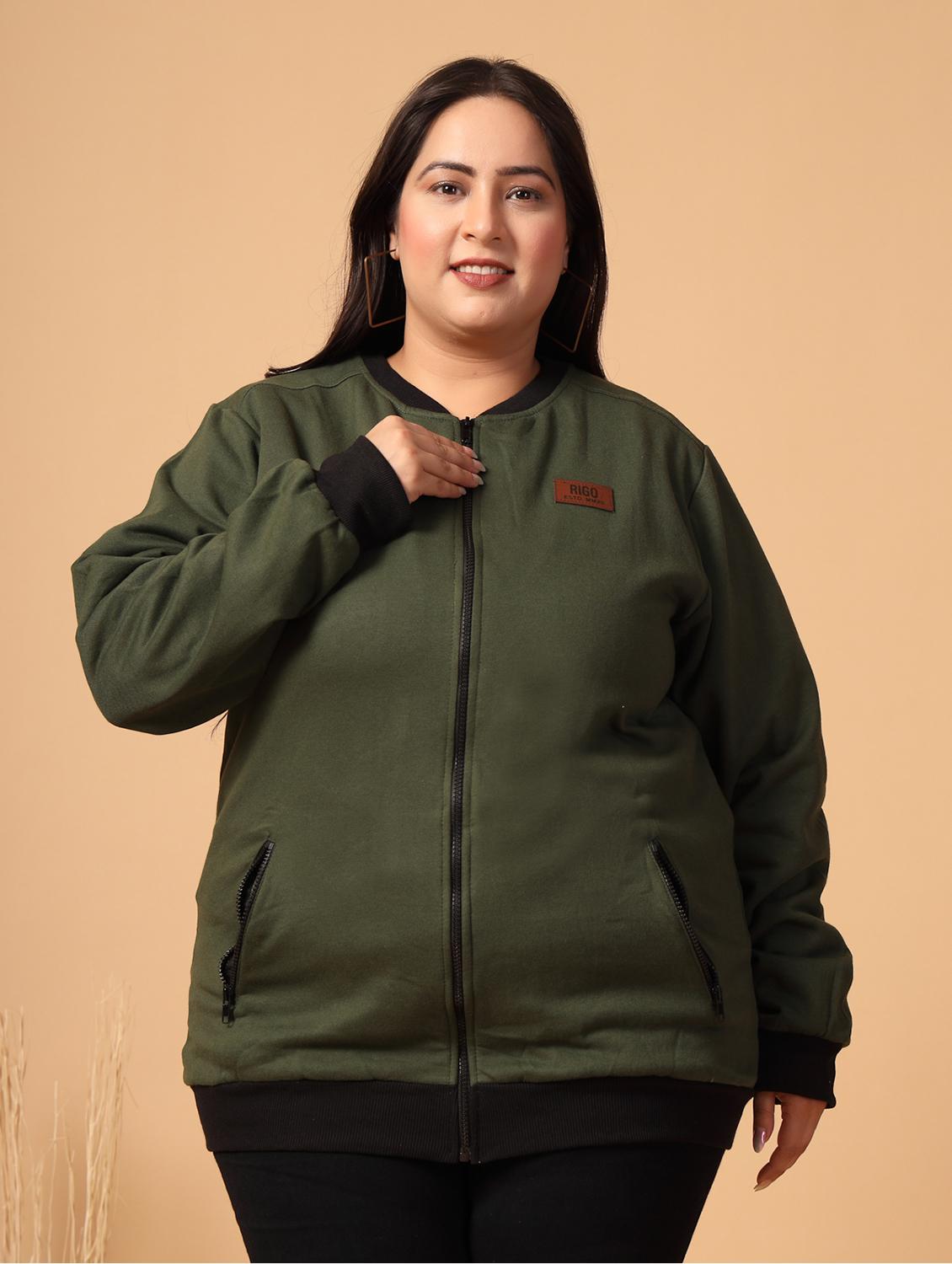 women plus size solid long sleeves jacket - 21686028 -  Standard Image - 1
