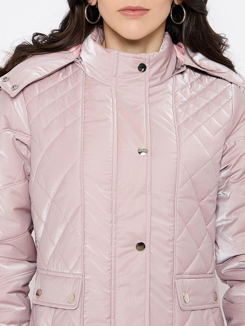 women solid fur detailed hooded parka jacket - 21686062 - Standard Image - 4