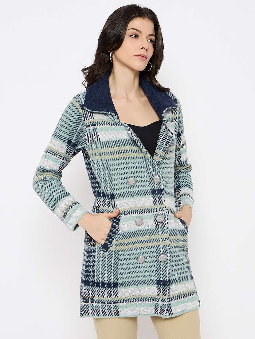 women self designed long sleeves cardigan - 21686075 -  Standard Image - 1