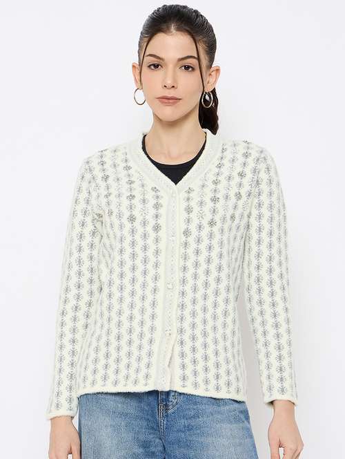 women self designed long sleeves cardigan - 21686080 -  Standard Image - 0