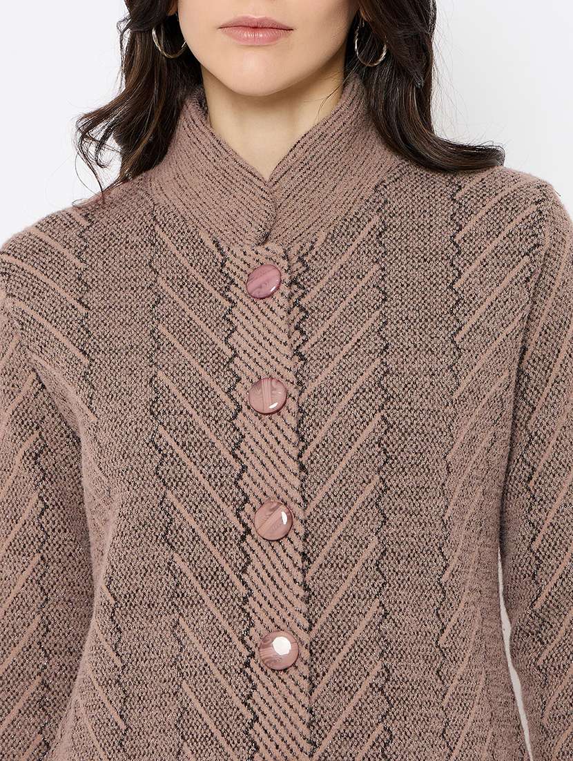 women self designed long sleeves cardigan - 21686084 -  Standard Image - 4