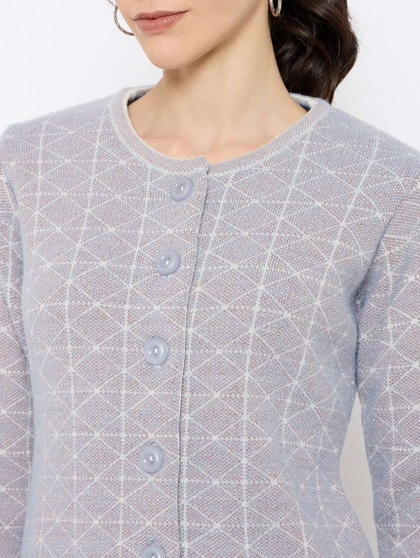 women self designed long sleeves cardigan - 21686085 -  Standard Image - 4