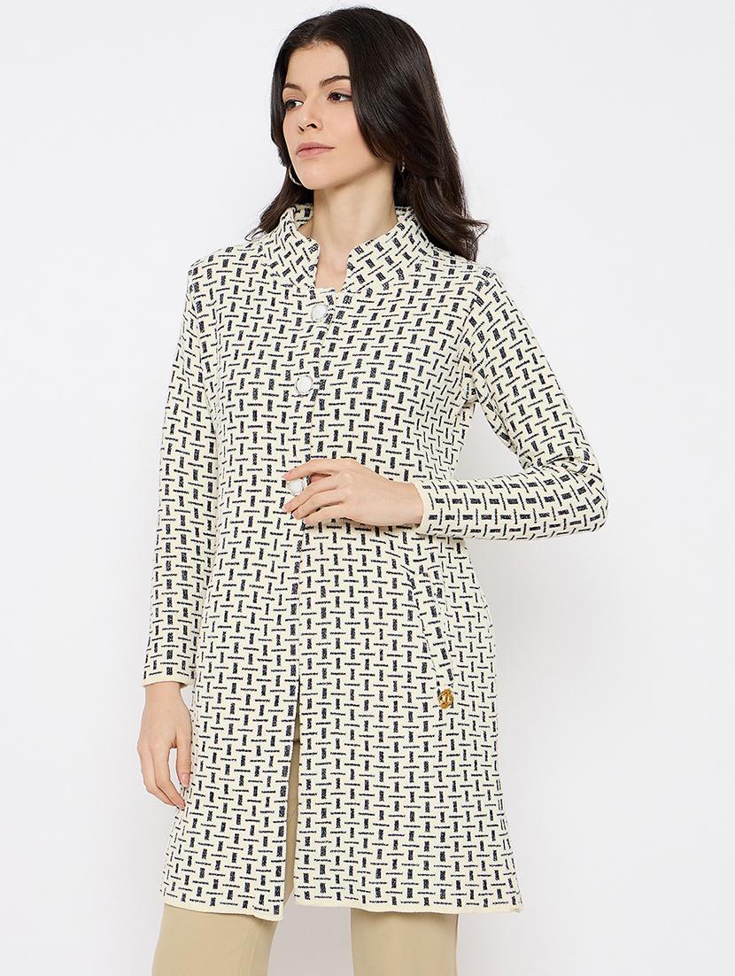 women self designed long sleeves cardigan - 21686087 - Standard Image - 1