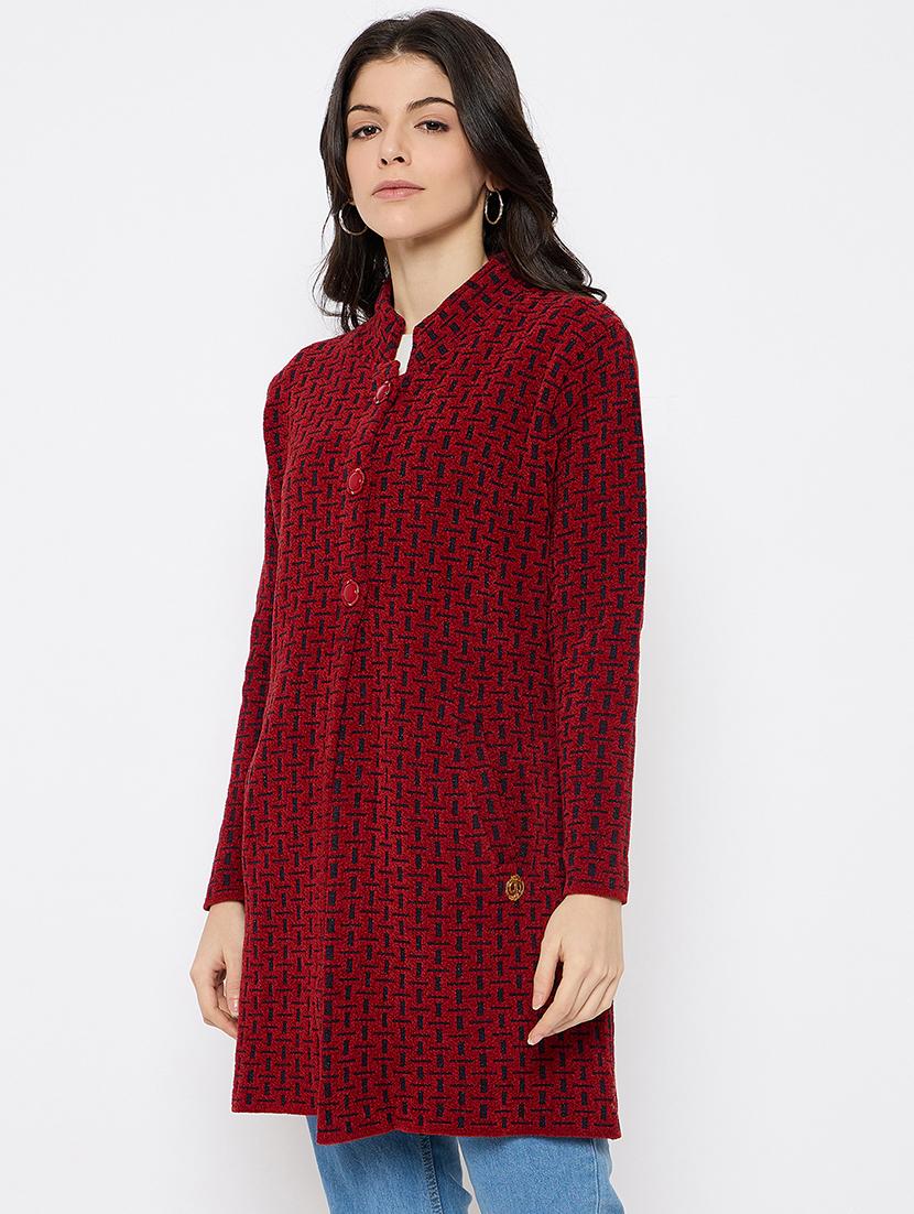 women self designed long sleeves cardigan - 21686088 - Standard Image - 1