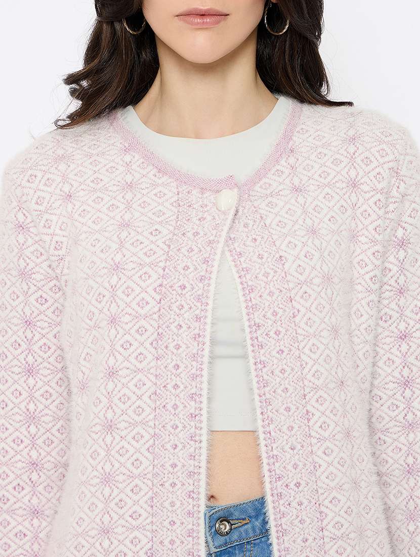 women self designed long sleeves cardigan - 21686090 -  Standard Image - 4