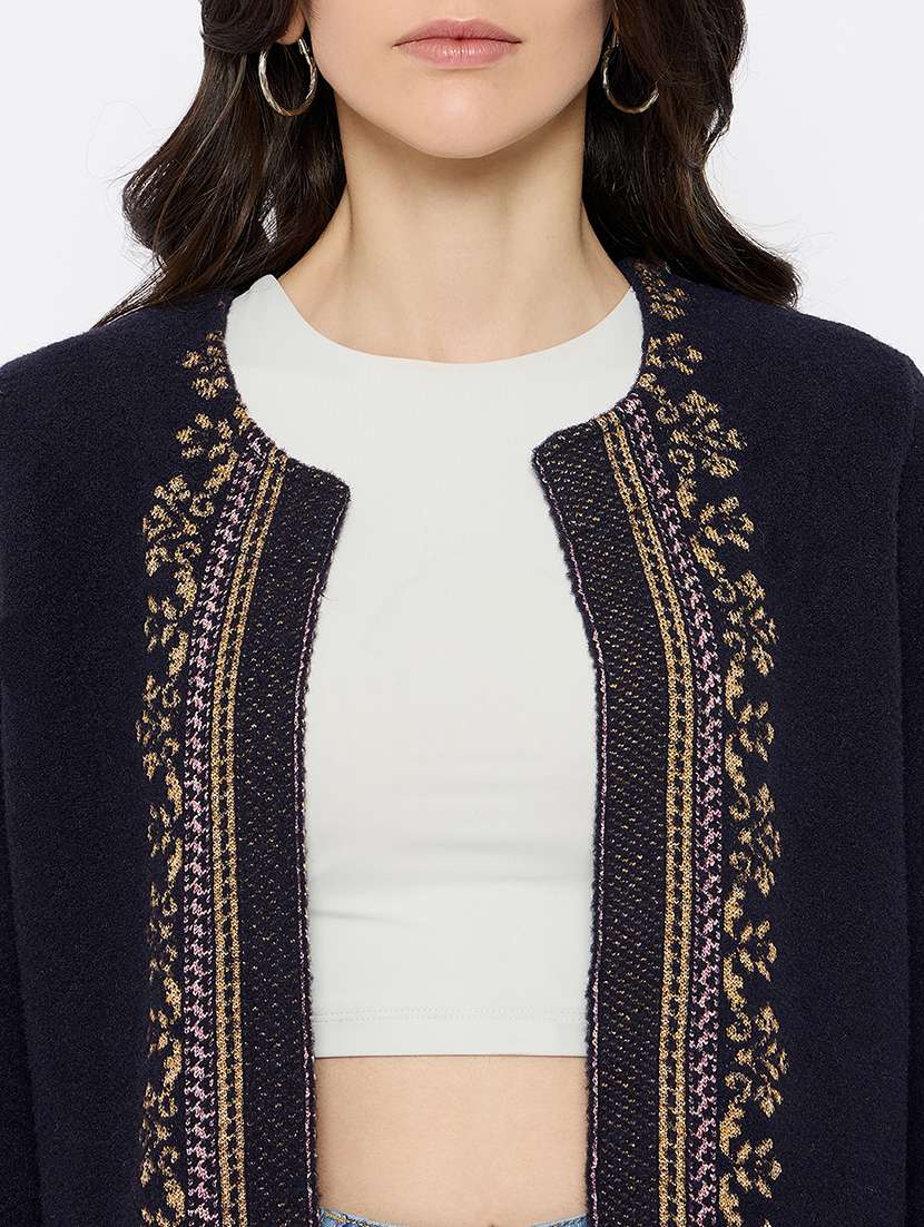 women self designed long sleeves long shrug - 21686091 -  Standard Image - 4