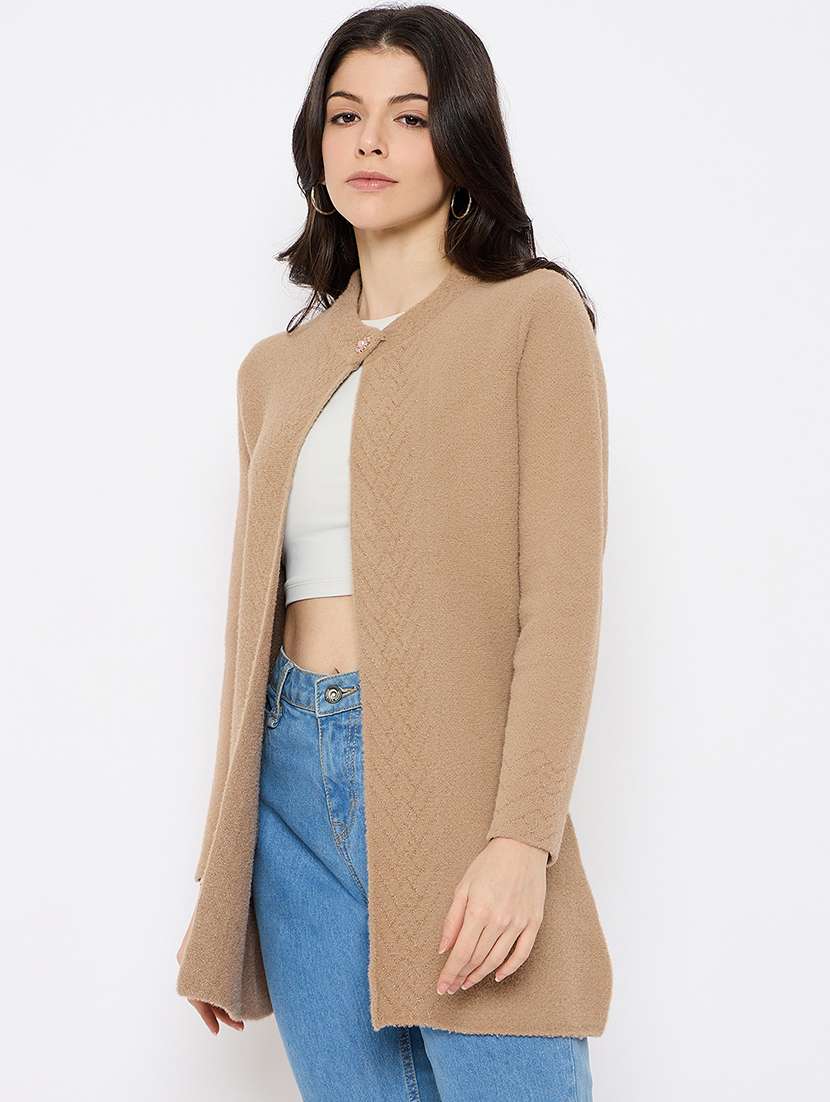 women self designed long sleeves long shrug - 21686092 -  Standard Image - 1