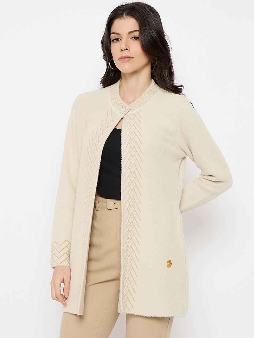 women self designed long sleeves long shrug - 21686093 -  Standard Image - 1