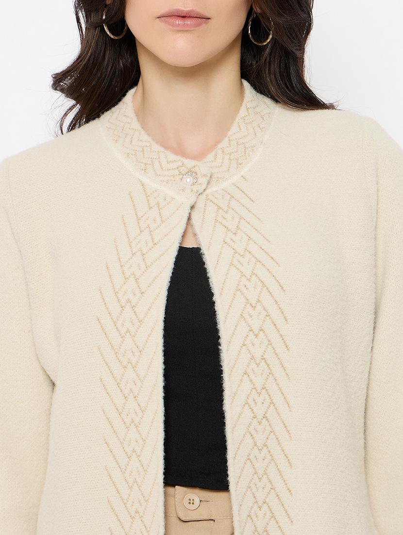 women self designed long sleeves long shrug - 21686093 - Standard Image - 4