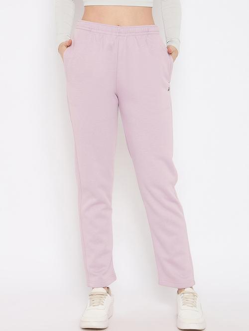 women solid high rise track pant - 21686096 - Standard Image - 0