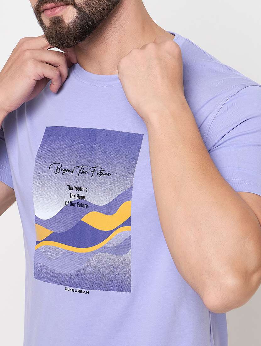 men round neck front print t-shirt - 21686198 -  Standard Image - 4