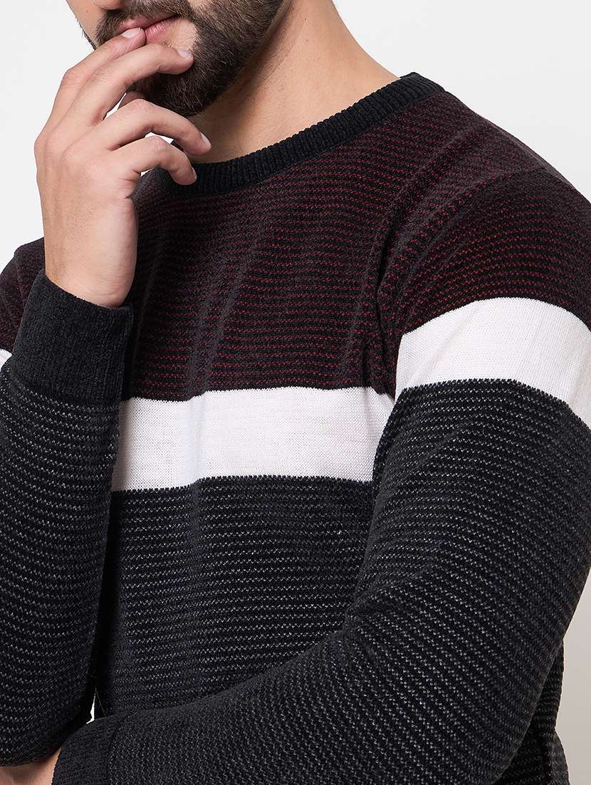 men long sleeves color block pullover - 21686314 -  Standard Image - 4