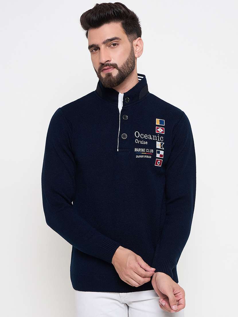 men long sleeves plain pullover - 21686318 - Zoom Image - 0