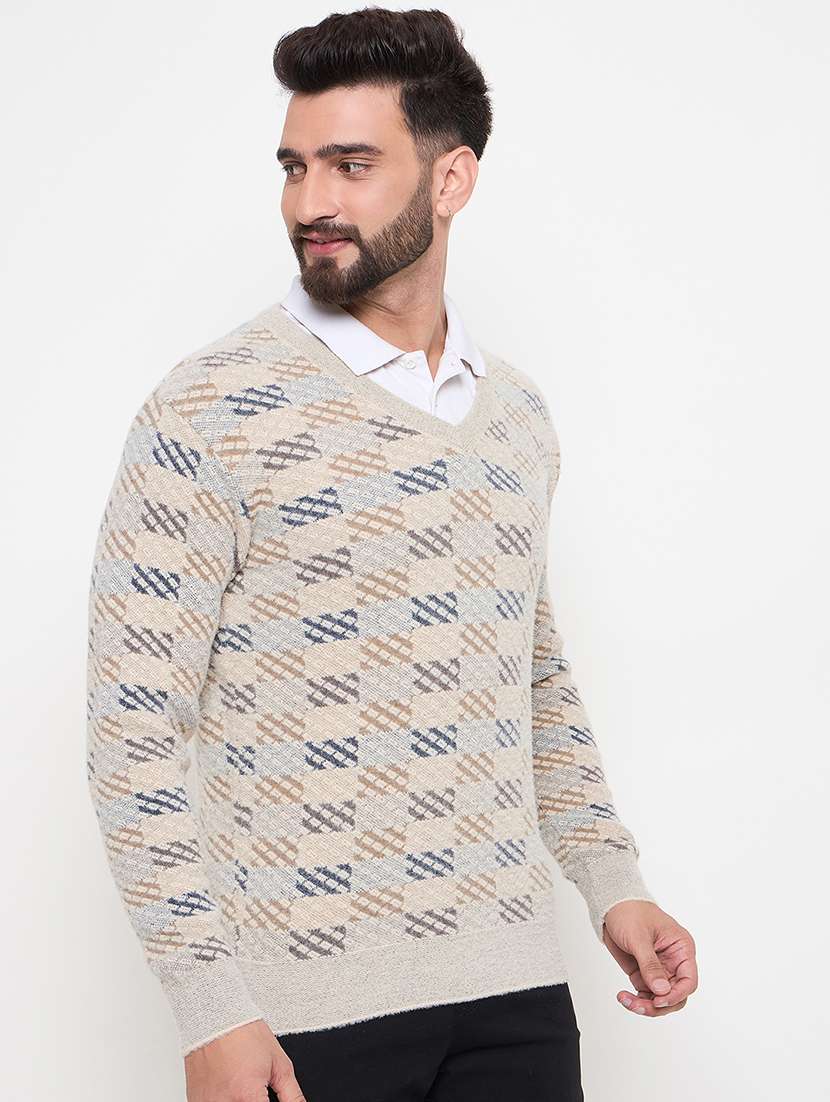 men long sleeves self design pullover - 21686320 -  Standard Image - 1