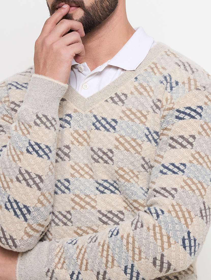 men long sleeves self design pullover - 21686320 -  Standard Image - 4