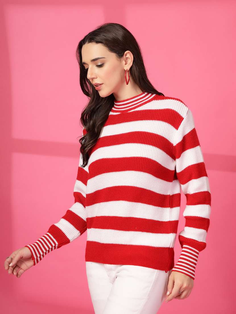 women striped long sleeves pullover - 21686324 -  Standard Image - 1