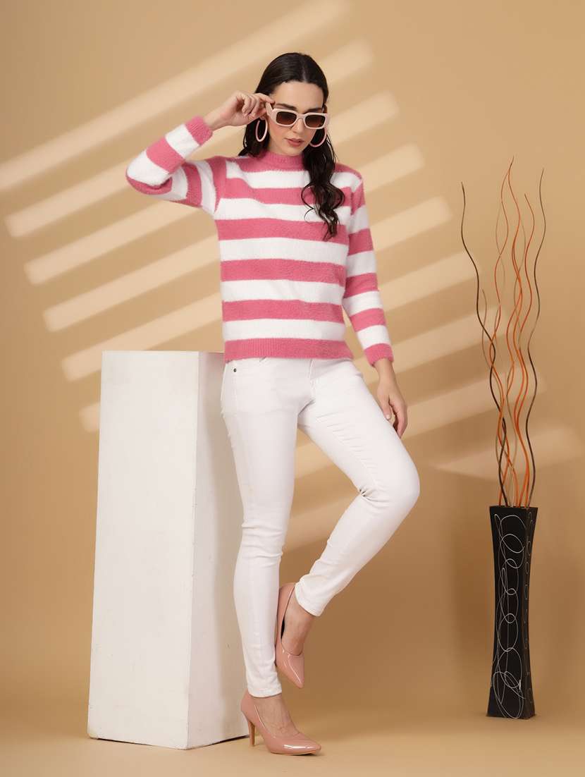 women striped long sleeves pullover - 21686328 - Standard Image - 4