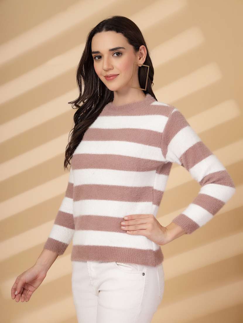 women striped long sleeves pullover - 21686329 -  Standard Image - 1