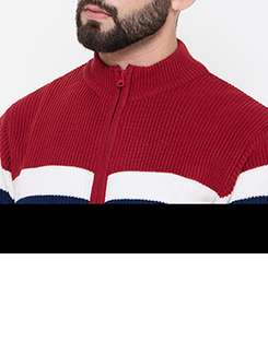 men long sleeves color block cardigan - 21686343 - Standard Image - 4