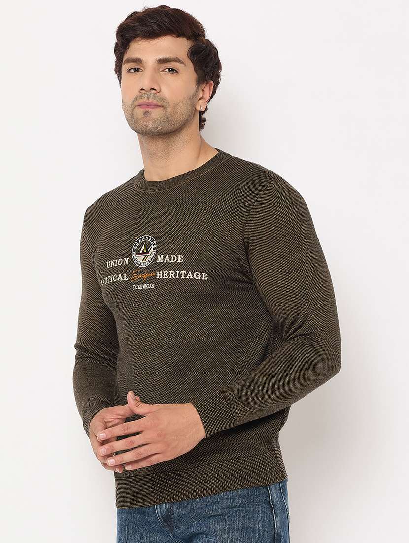 men long sleeves typographic pullover - 21686355 - Standard Image - 1