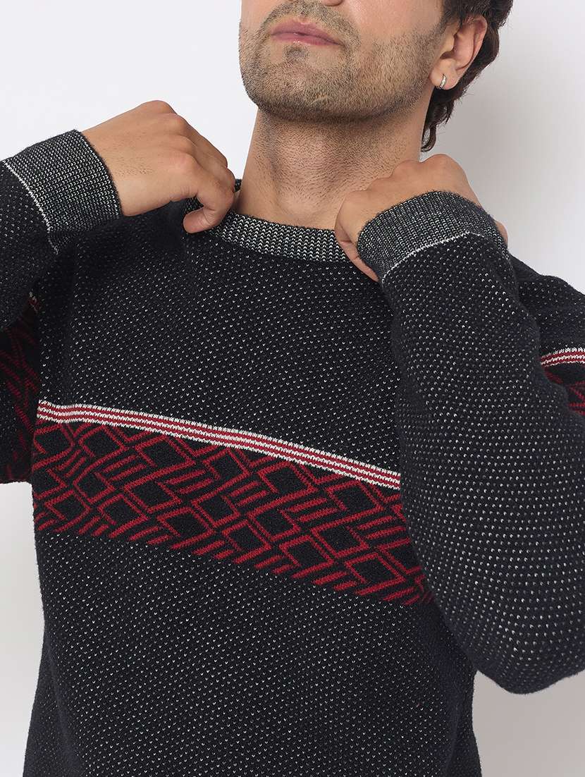 men long sleeves self design pullover - 21686357 - Standard Image - 4