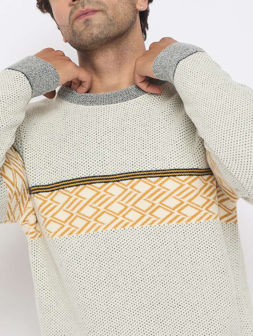 men long sleeves self design pullover - 21686358 -  Standard Image - 4