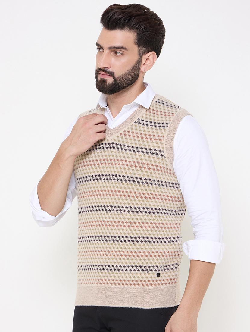 men self designed sleeveless pullover - 21686363 - Standard Image - 1