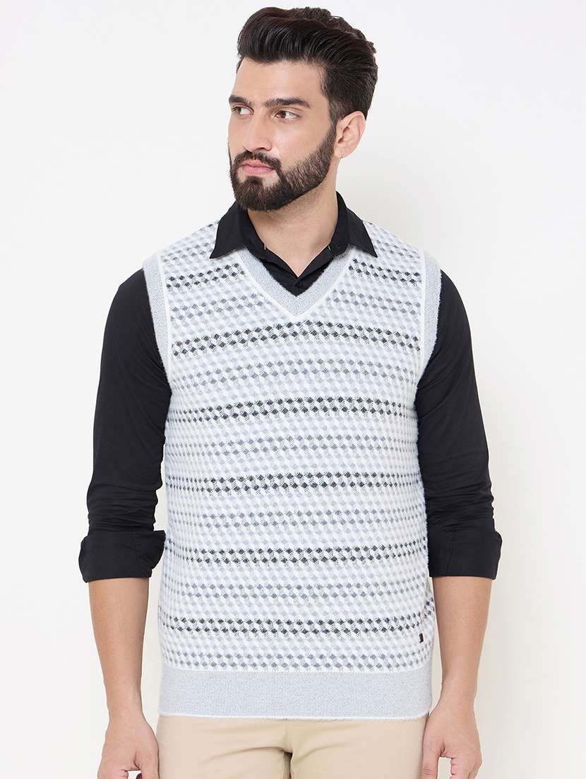 men sleeveless self design pullover - 21686364 -  Zoom Image - 0