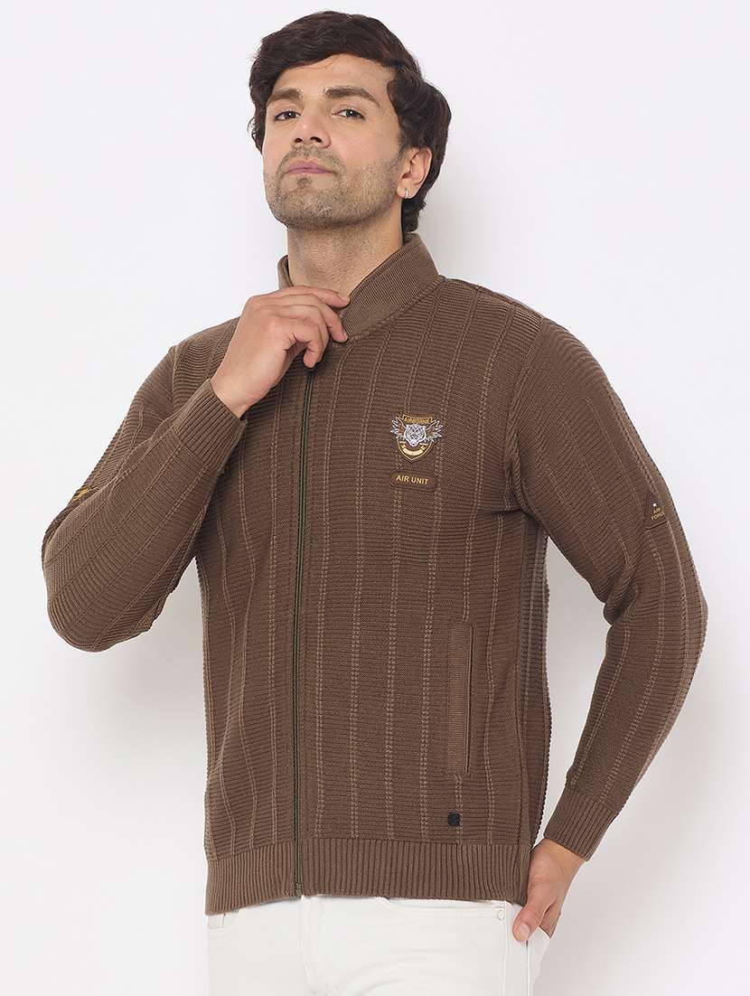 men long sleeves plain cardigan - 21686365 -  Standard Image - 1