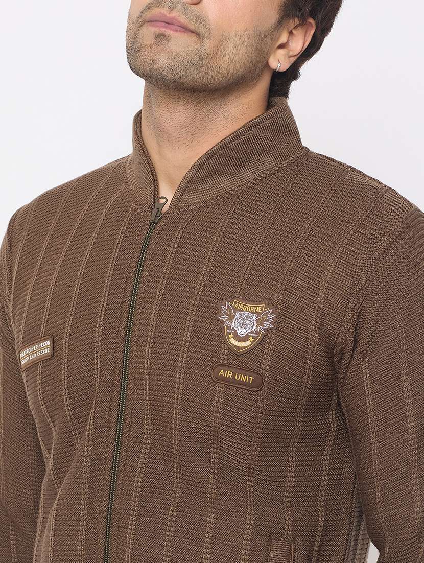 men long sleeves plain cardigan - 21686365 - Standard Image - 4