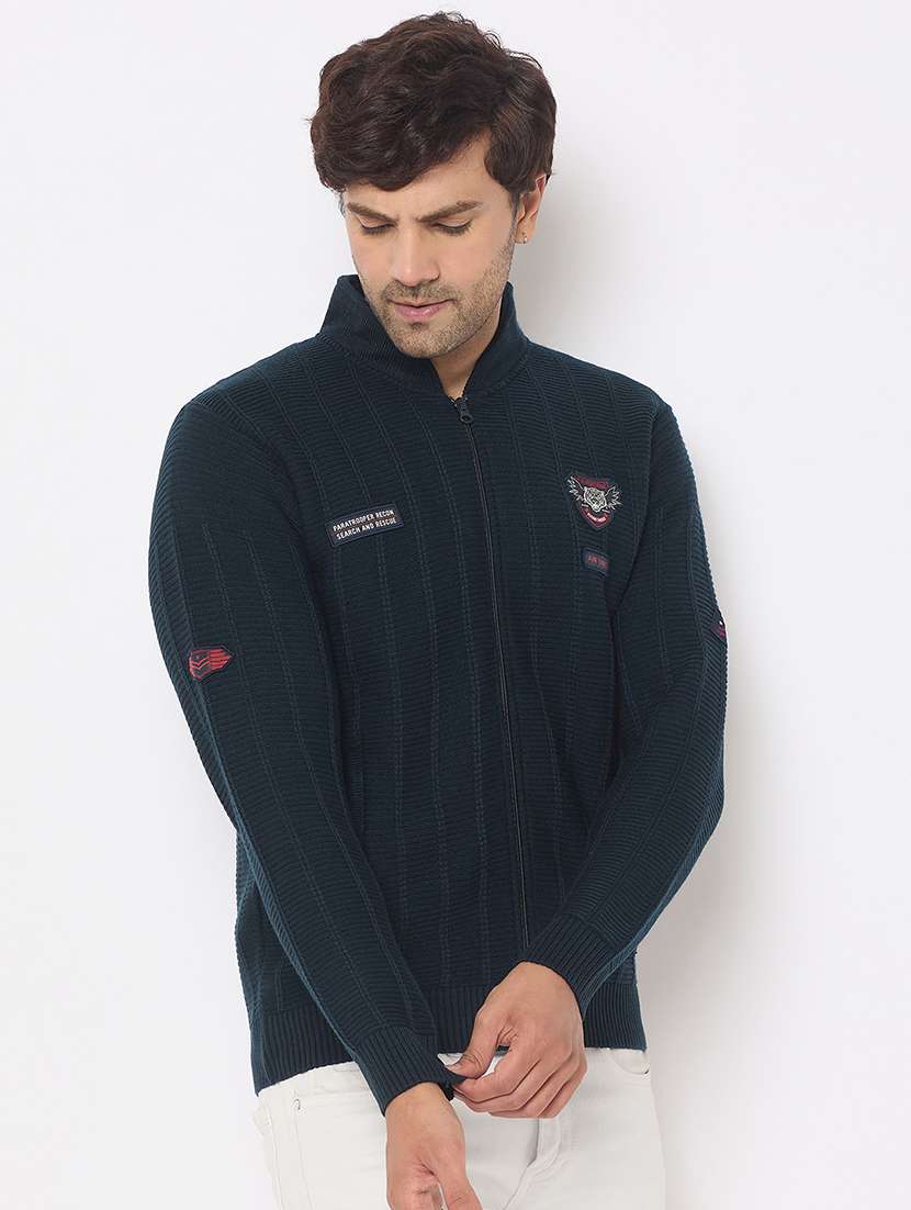 men long sleeves plain cardigan - 21686366 - Standard Image - 1
