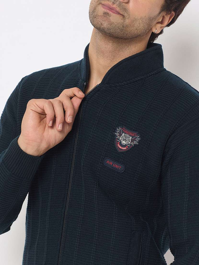 men long sleeves plain cardigan - 21686366 - Standard Image - 4