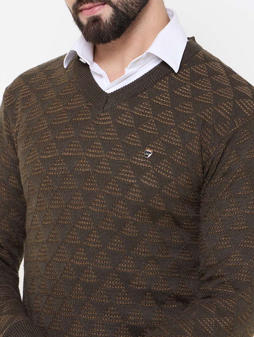 men long sleeves self design pullover - 21686372 -  Standard Image - 4