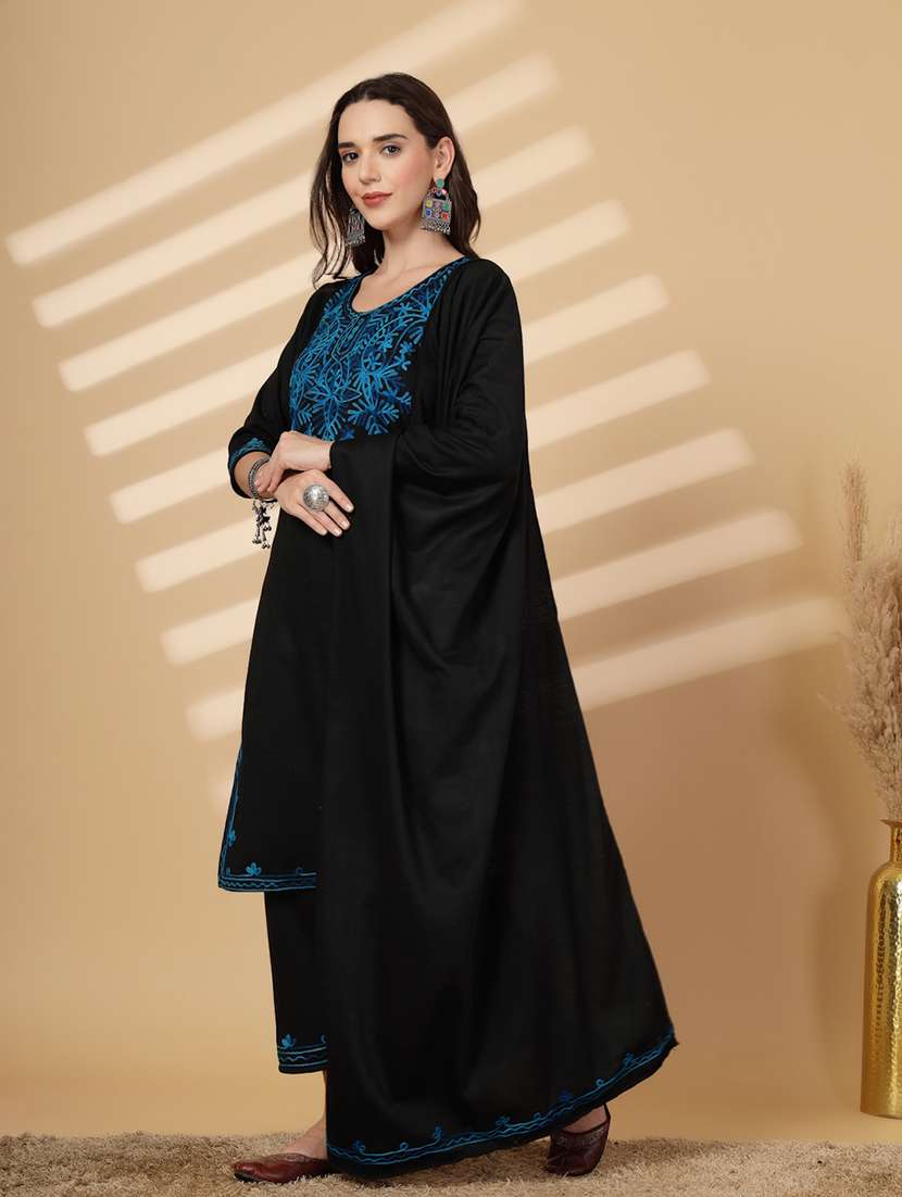 women embroidered winter wear suit set - 21686398 -  Standard Image - 1