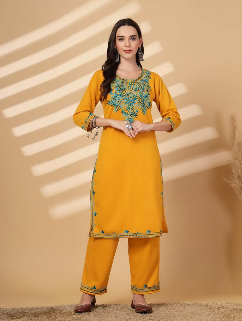 women embroidered winter wear suit set - 21686401 -  Standard Image - 4