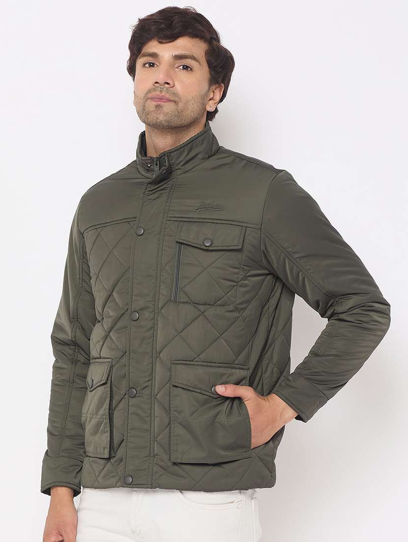 men long sleeves solid puffer jacket - 21686404 -  Standard Image - 1