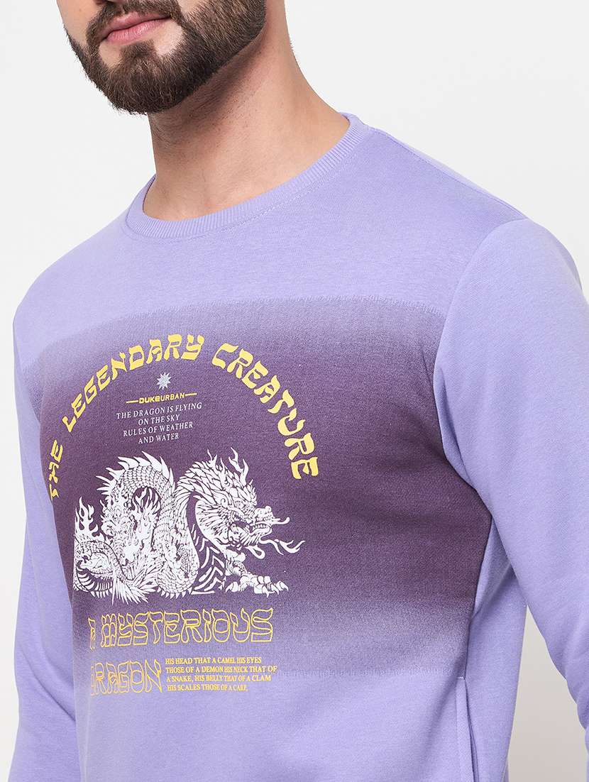 men long sleeves front print sweatshirt - 21686407 -  Standard Image - 4