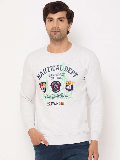men long sleeves front print sweatshirt - 21686410 - Standard Image - 0