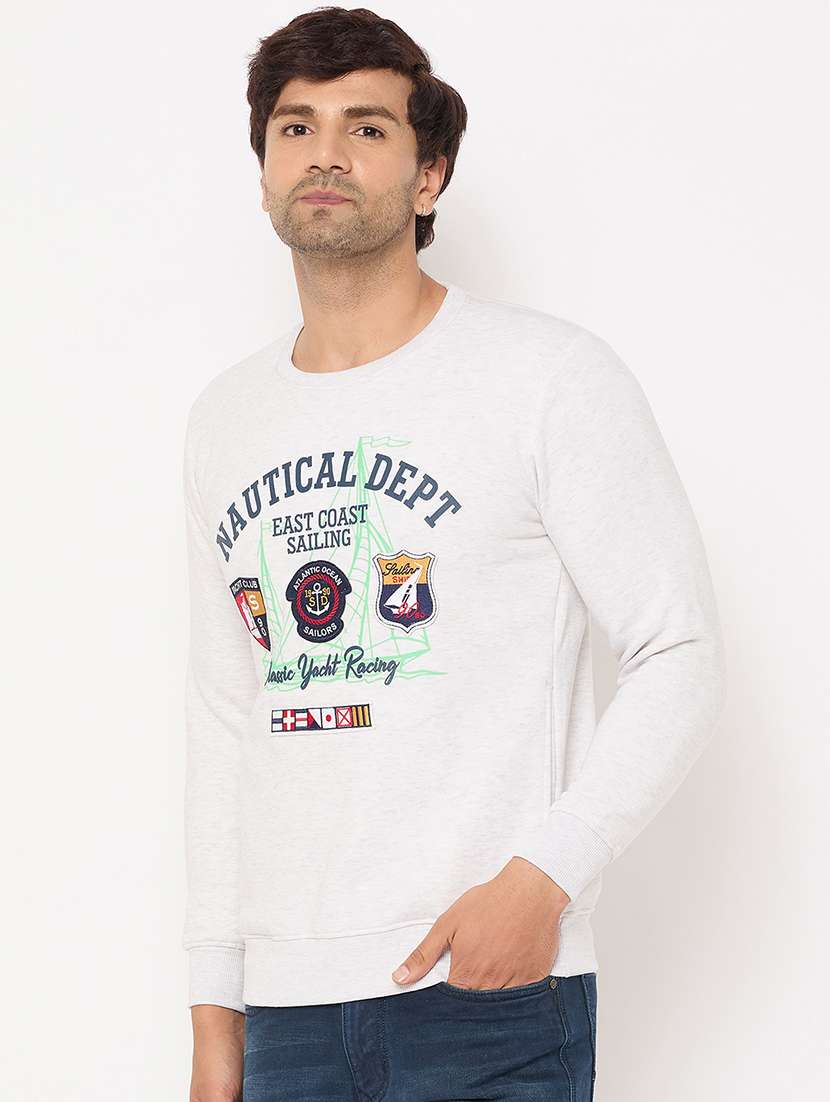 men long sleeves front print sweatshirt - 21686410 - Standard Image - 1